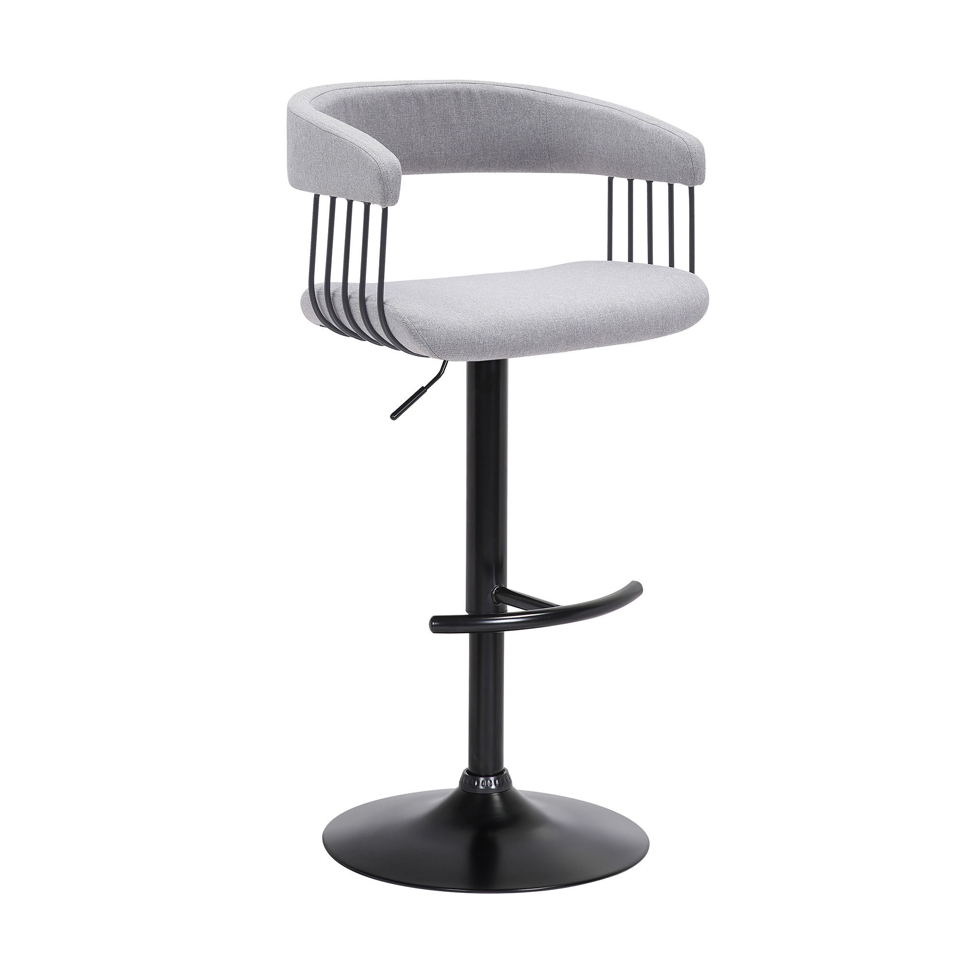 Calista - Adjustable Bar Stool - Light Gray / Black
