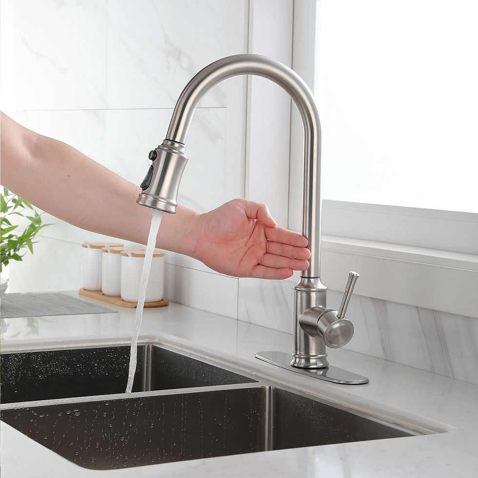 Thumbnail: Touch Kitchen Faucet With Pull Down Sprayer - Platinum Steel