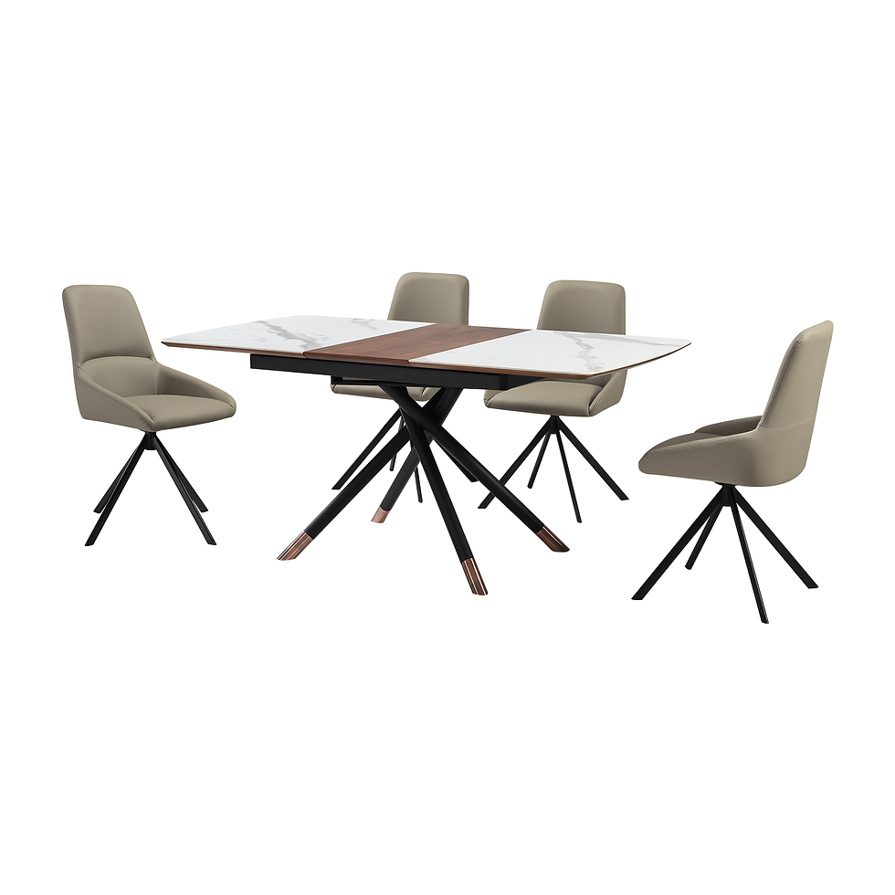Alora Maverick - 5 Piece Extendable Dining Set - Taupe Gray