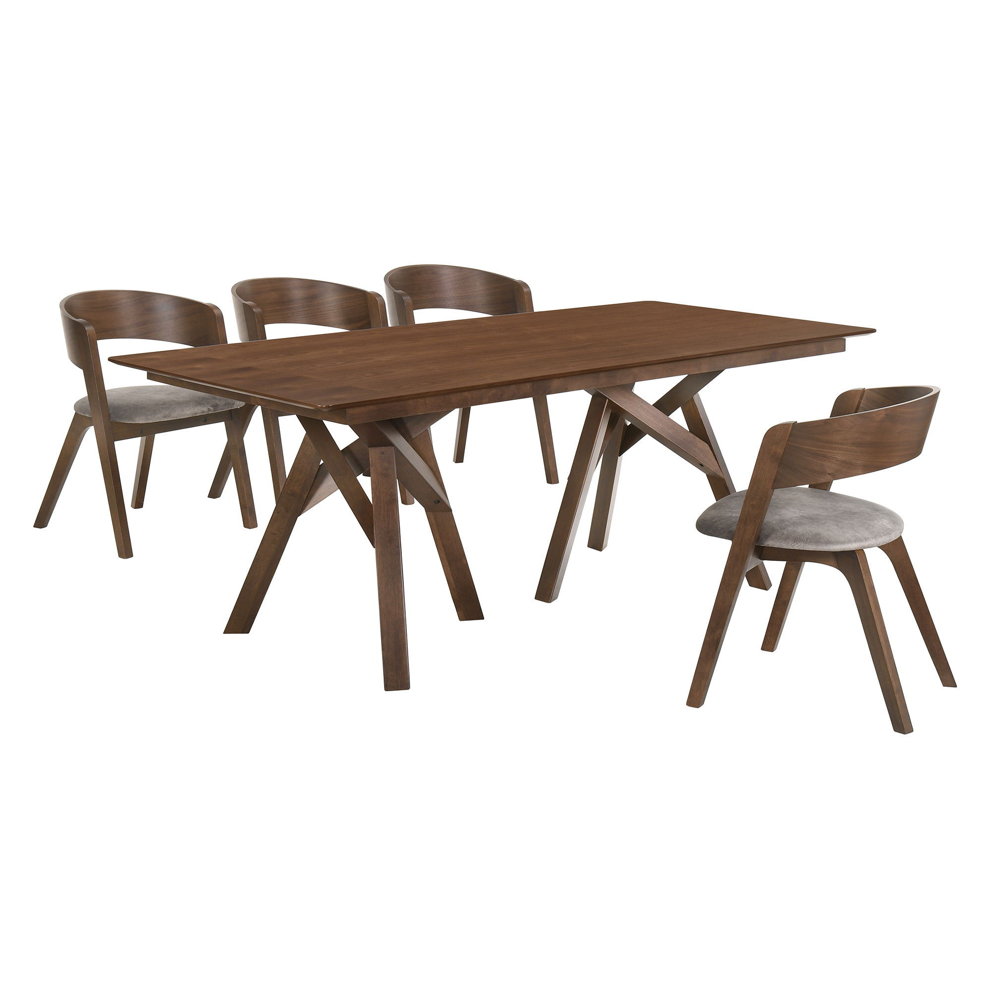 Cortina And Jackie - 5 Piece Rectangular Dining Set - Walnut