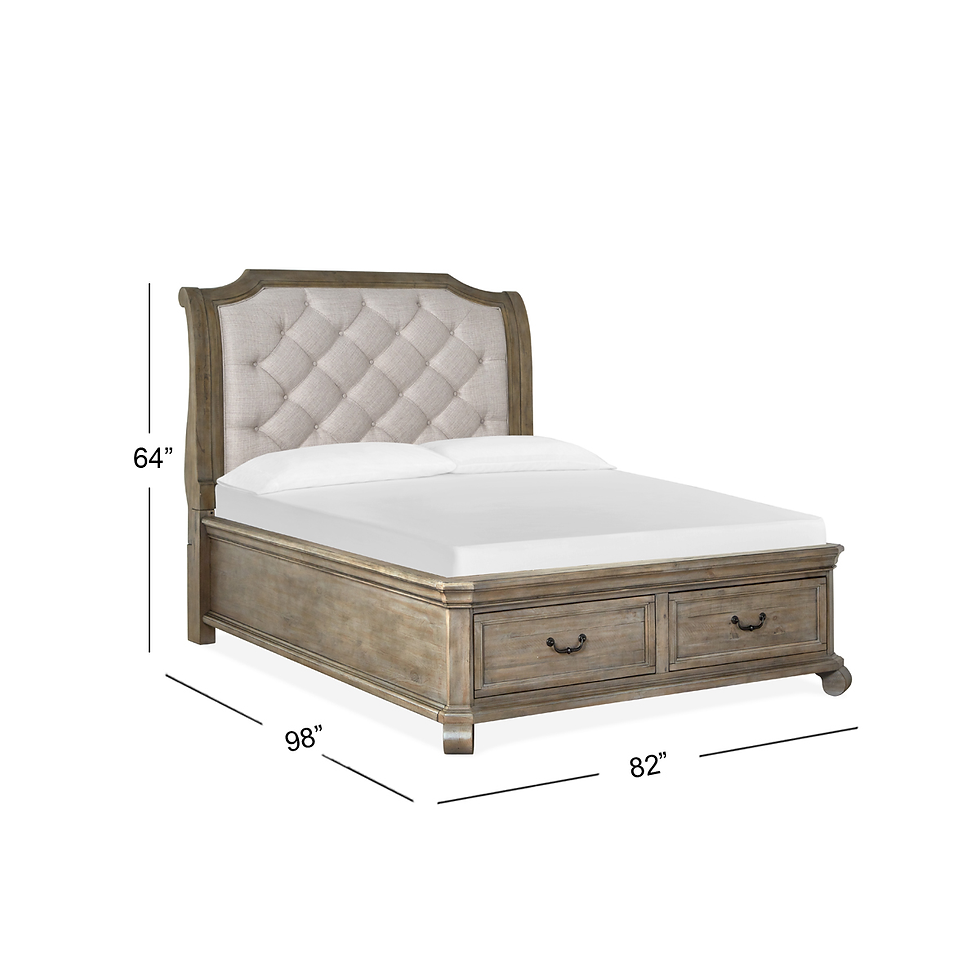 Tinley Park - King Sleigh Bed Upholstered Headboard - Dove Tail Grey