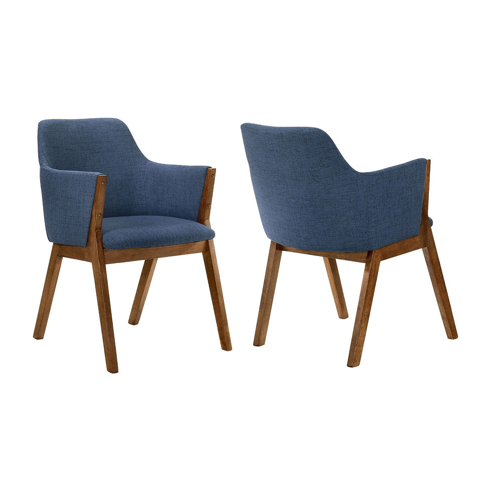 Renzo - Dining Side Chairs (Set of 2) - Blue / Walnut