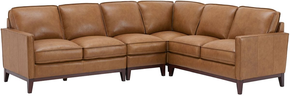 Leather Italia™ Georgetowne Newport 4-Piece Camel Sectional Set