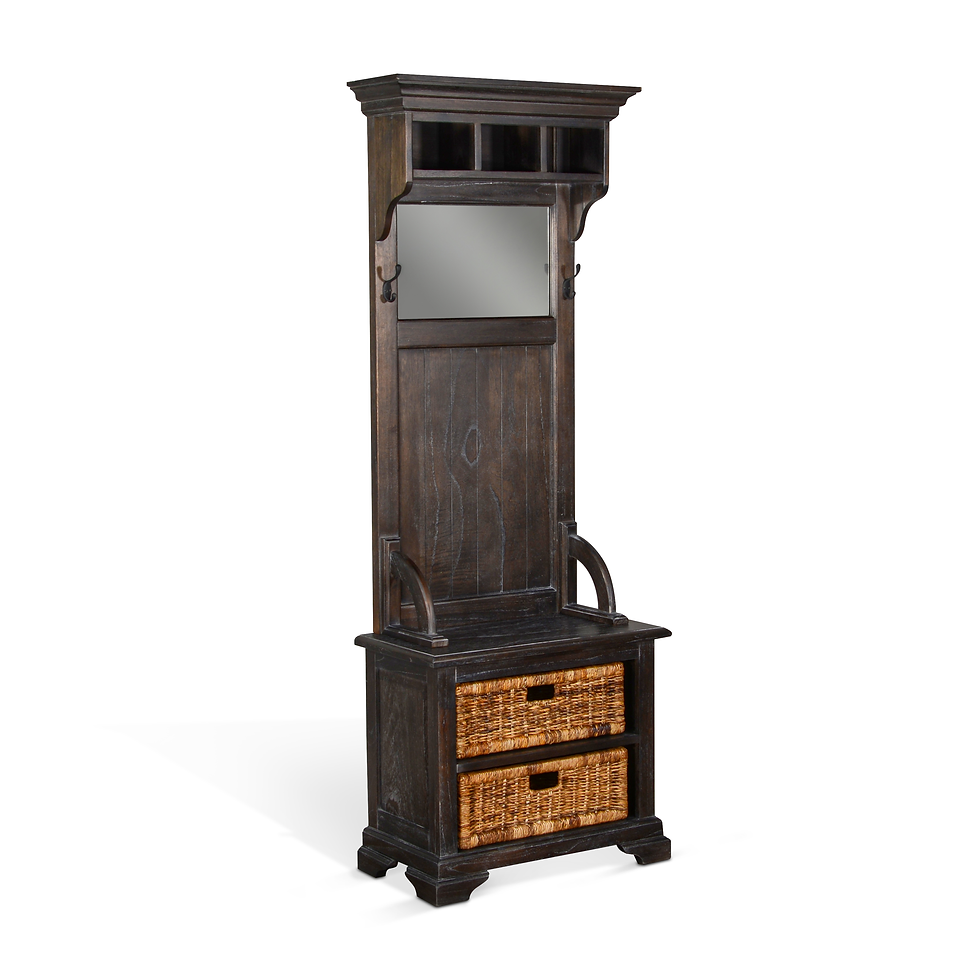 Sunny Accents - Narrow Halltree With Baskets Top Only - Dark Brown / Light