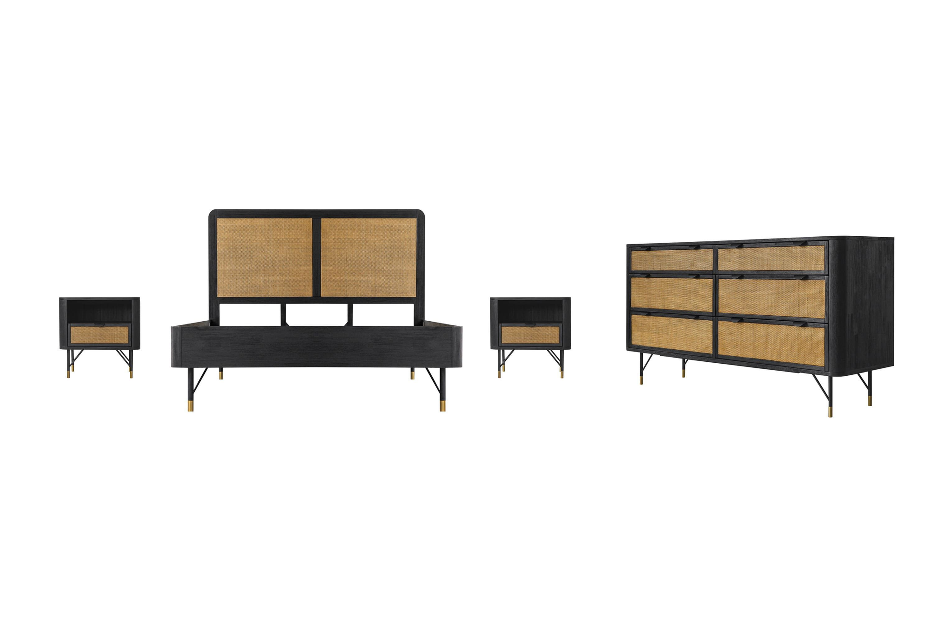 Saratoga - 4 Piece Queen Bedroom Set - Black Acacia