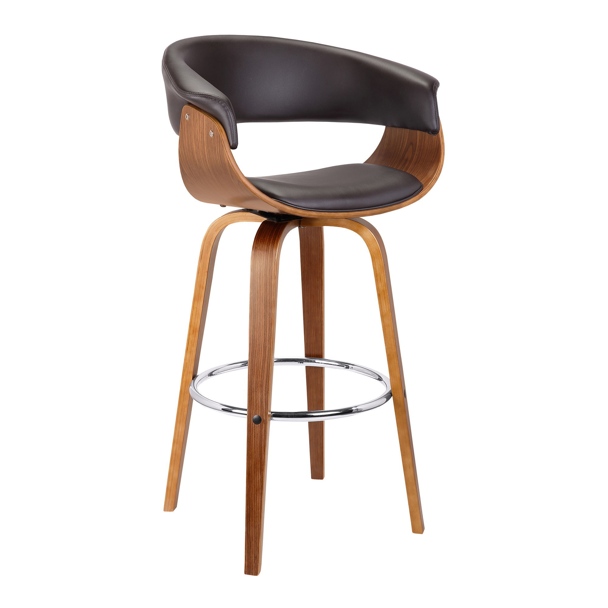 Julyssa - 30" Bar Height Swivel Bar Stool - Brown / Walnut