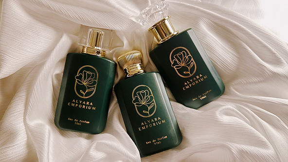 Alyara Emporium Perfumes On White Sheets
