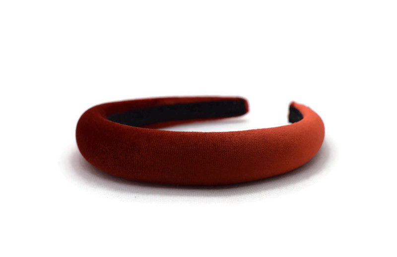 Rust Orange 2cm Padded Velvet Headband