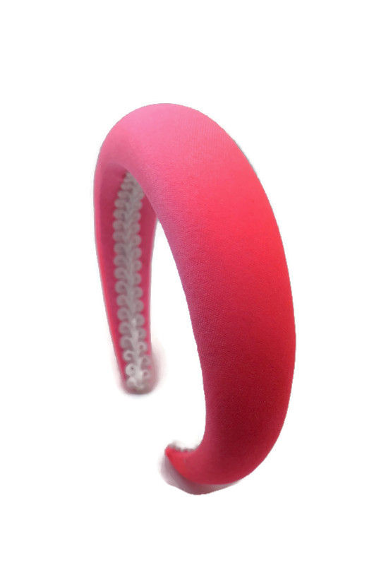Thumbnail: Fluorescent Pink 4cm Padded Velvet Headband