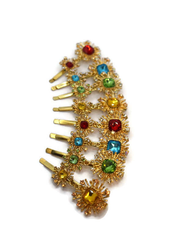 Thumbnail: Romana Gold Hair Clips - 65 mm Slide Clip Set