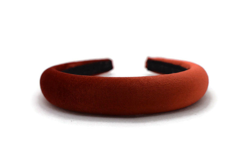 Thumbnail: Rust Orange 2cm Padded Velvet Headband