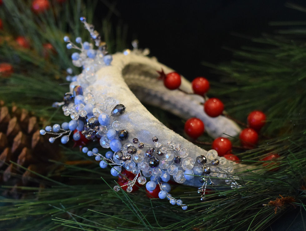 Thumbnail: Noella Grey Beaded Headband