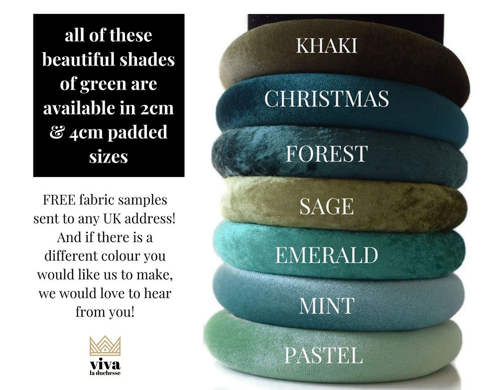 Thumbnail: Khaki 4cm Green Padded Velvet Headband