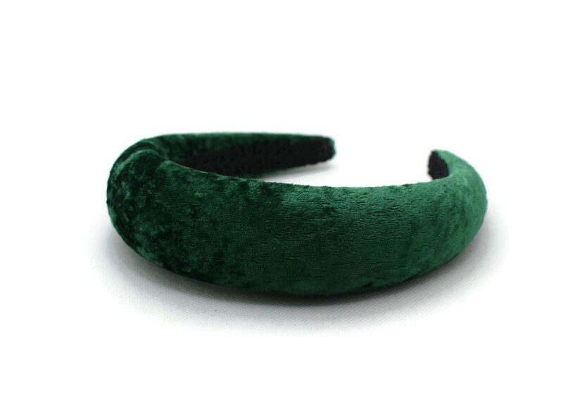 Thumbnail: Shamrock Green 4cm Crushed Velvet Padded Headband