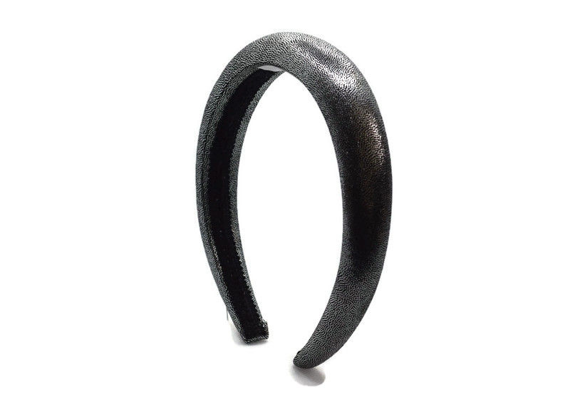 Thumbnail: Silver 2cm Padded Metallic Headband