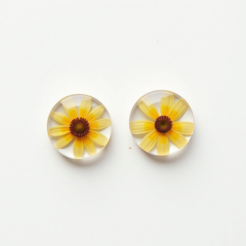 Pressed Flower Stud Earrings