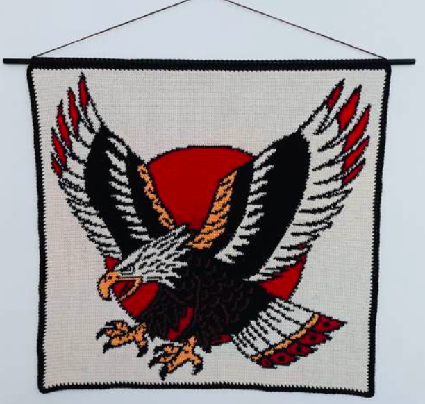 Crochet Eagle Tapestry Pattern Traditional Tattoo