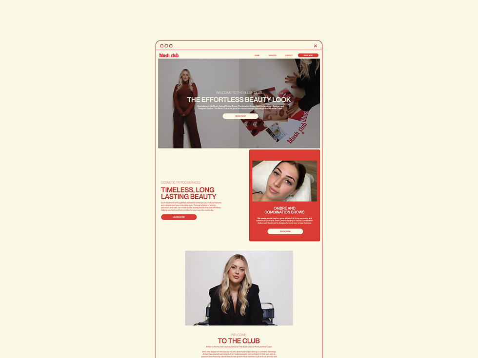 The Blush Club website home page