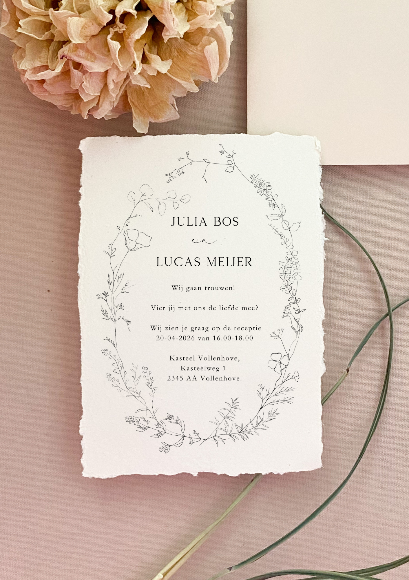 Trouwkaart Julia en Lucas Lines