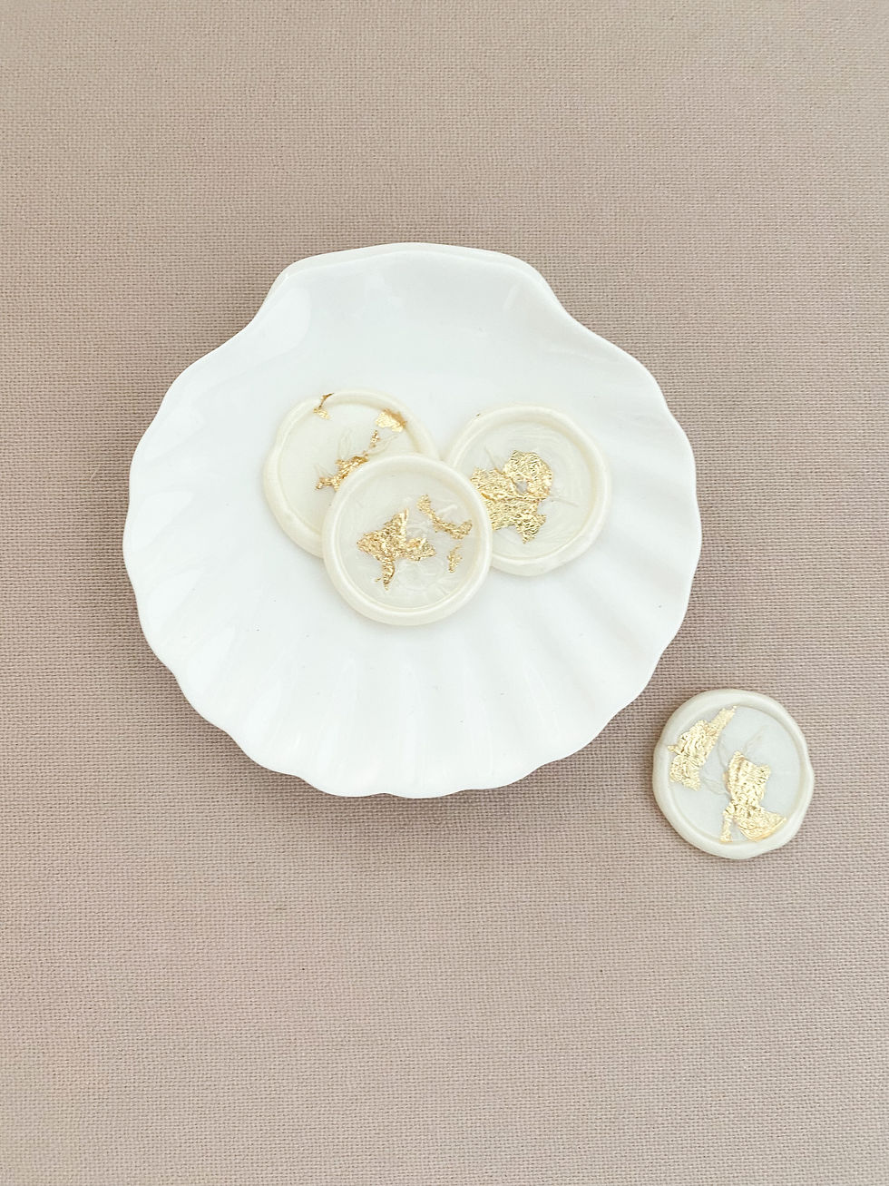 Wax zegel parelmoer/goud