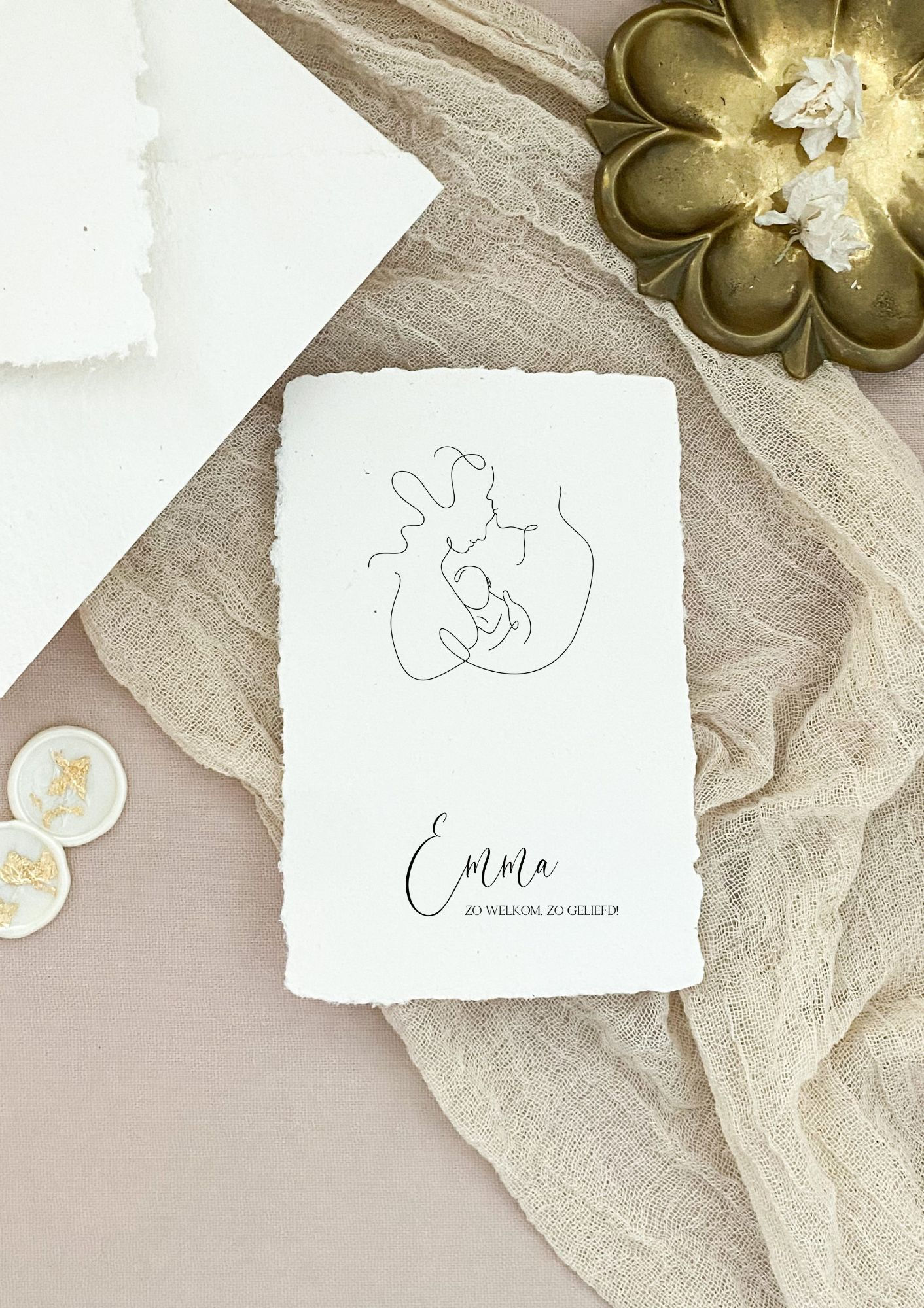 Geboortekaartje Emma Lijntekening