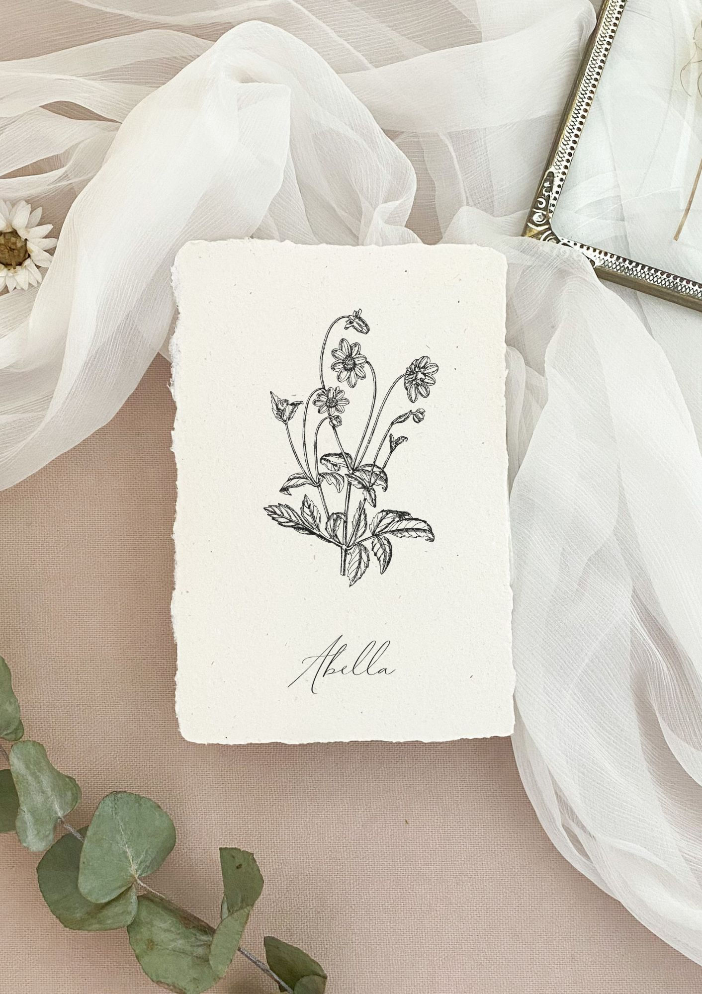 Geboortekaartje Abella Minimalistisch