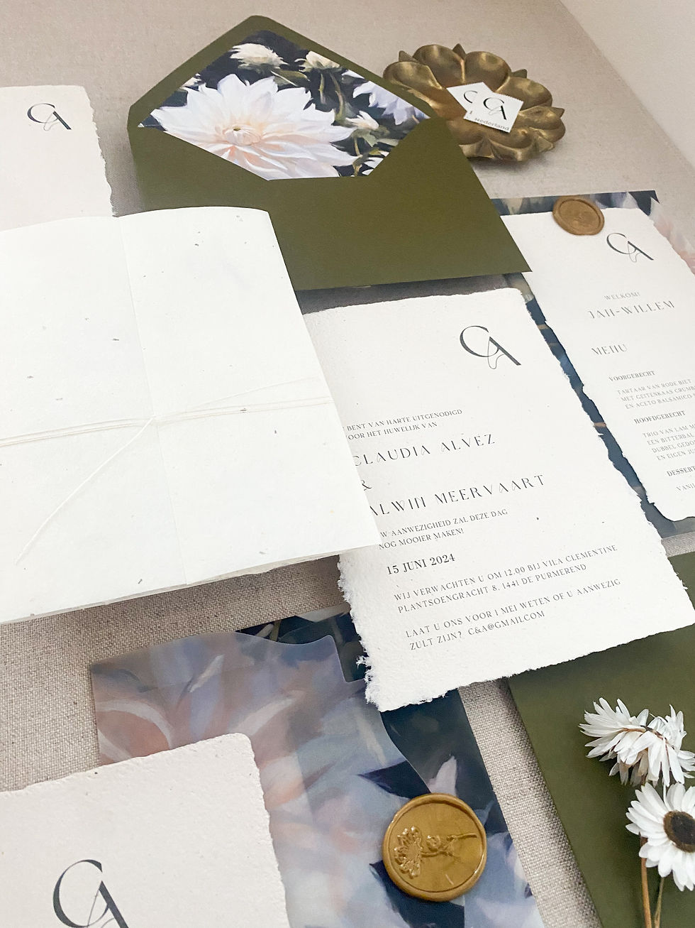 Setje Trouwkaarten Claudia en Alwin