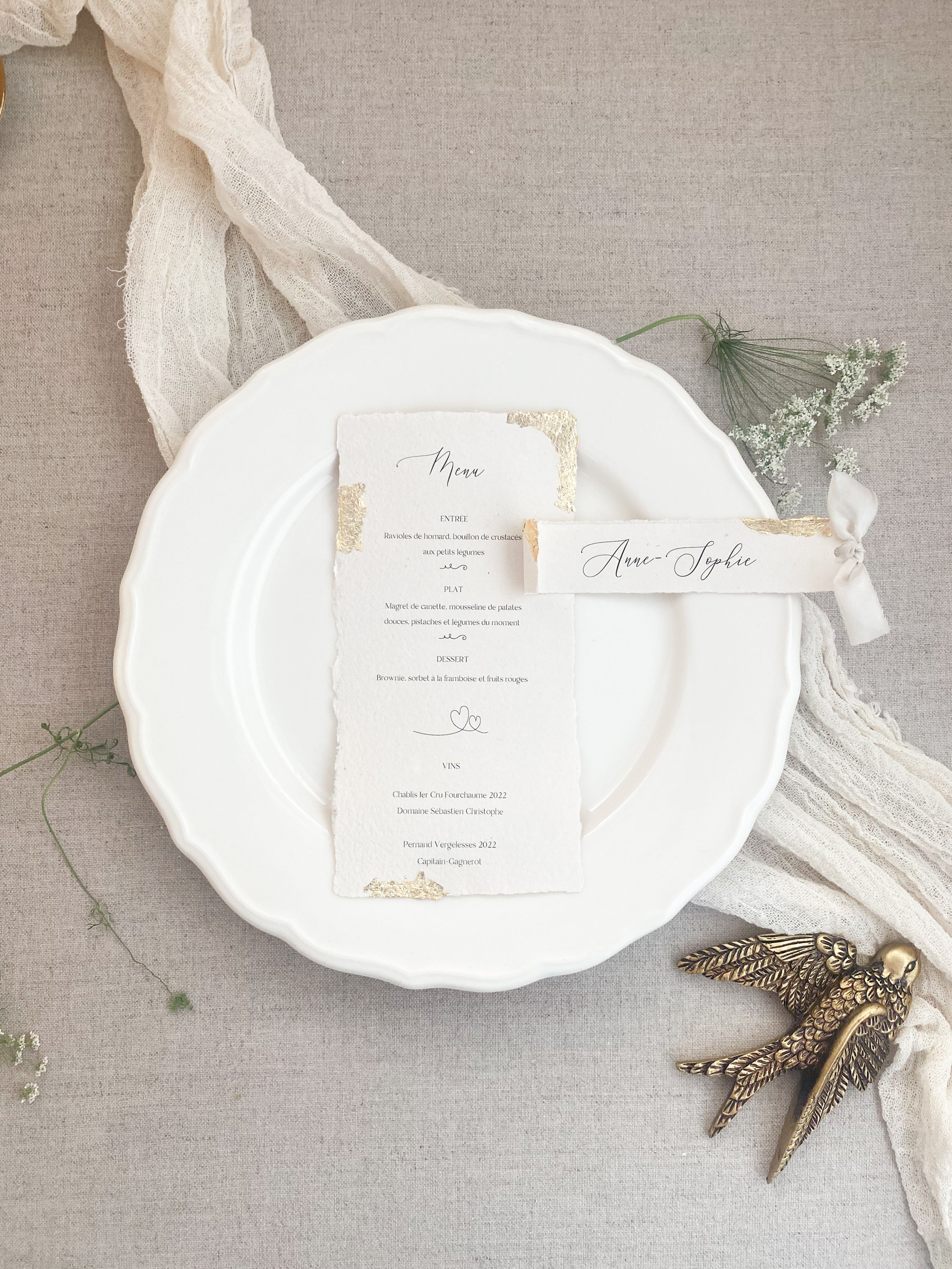 Menukaart Aphrodite met gouden randje