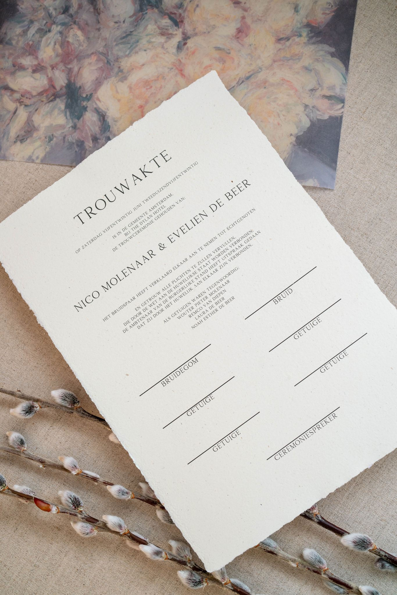 Trouwakte Minimalistisch