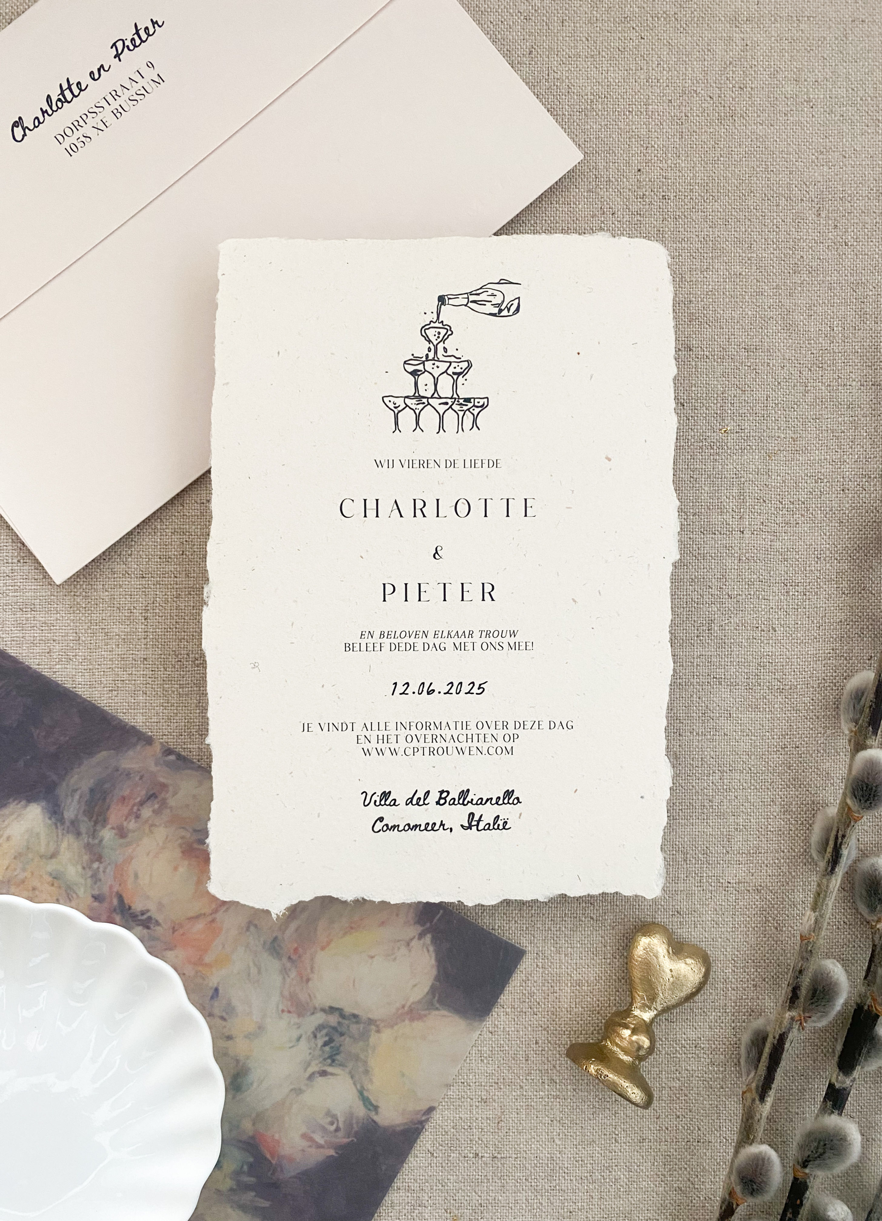 Trouwkaart Charlotte en Pieter