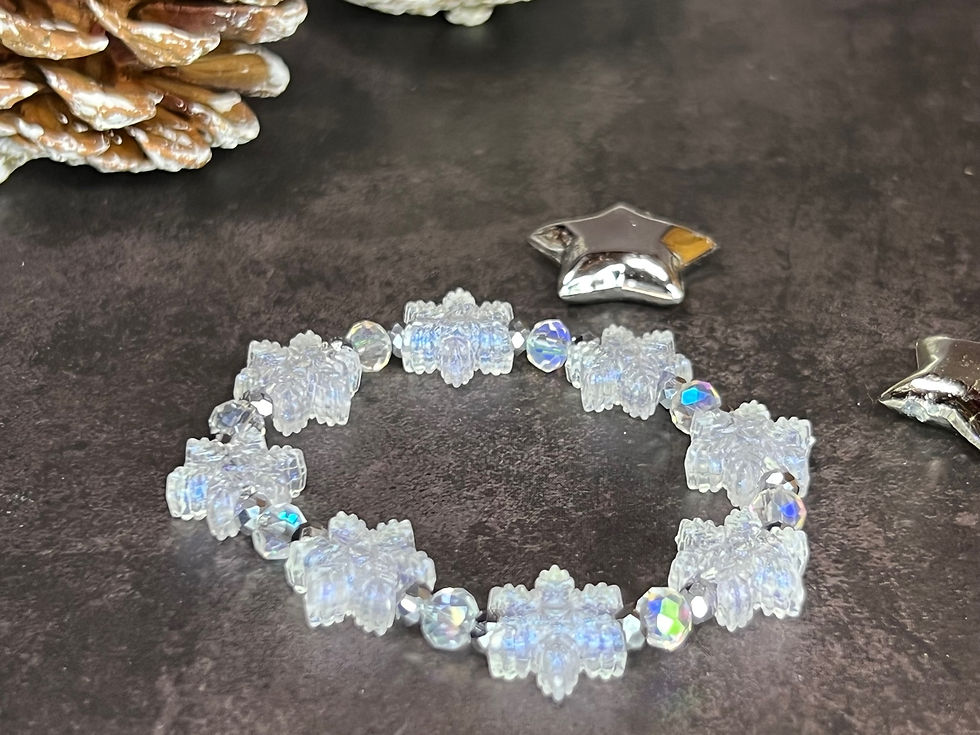 Armband, Schneeflocke, auf Gummi