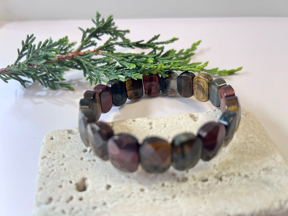 Miniaturbild: Armband, TigerAuge eckig