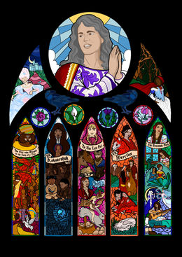 The Mind of Angela Carter, Stained Glass Window Design, 2022