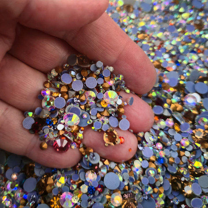 Thumbnail: glass/crystal rhinestone mix - a vial full