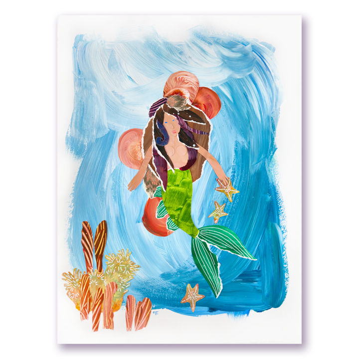 original painted collage "Collector of Treasures"