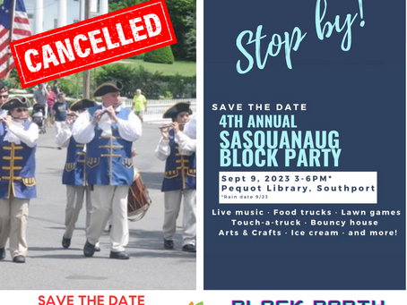 UPDATE:  Changes to September 9th Events in Southport
