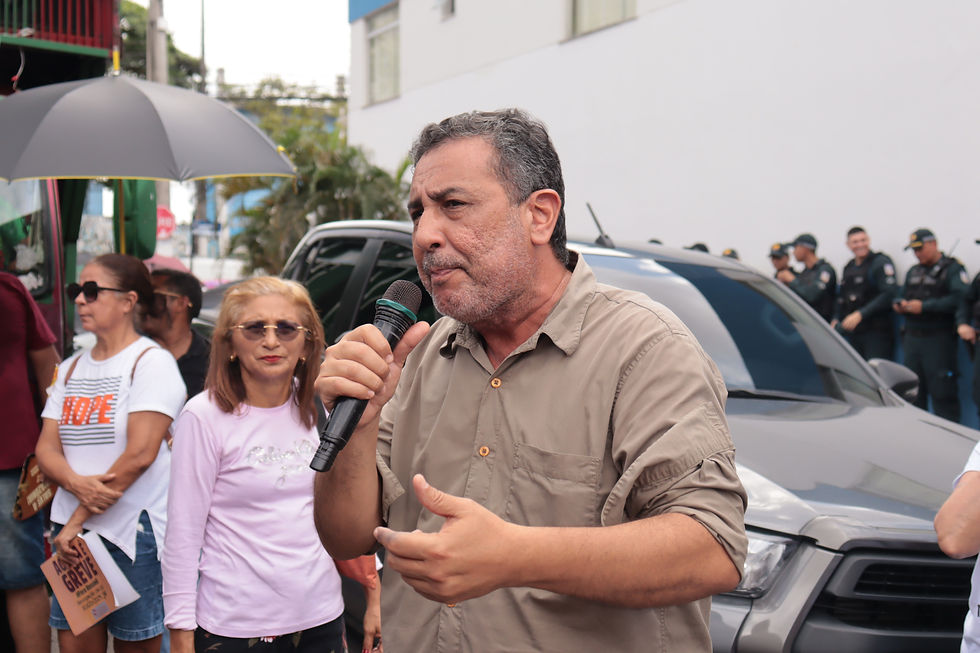 Denis Sampaio - Presidente do SINDTRAN Imagem: Info.Revolução/Douglas Diniz/RSF