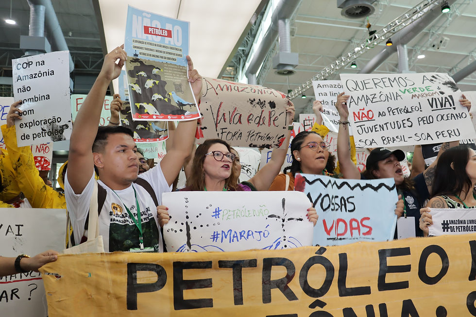 Mobilização contra a exploração de Petróleo na Margem Equatorial/Foz do Rio Amazonas em Belém/PA - Imagem: Info.Revolução