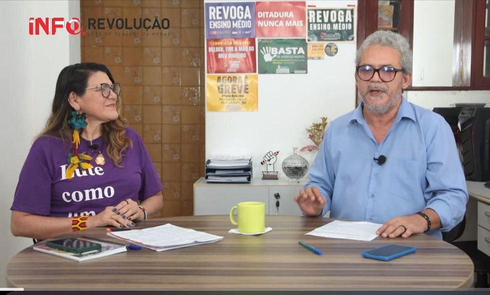 O podcast de estreia do Portal Info.Revolução, em seu canal no YouTube, entrevistou a professora Silvia Leticia, liderança do funcionalismo público em Belém. - Imagem: Info.Revolução