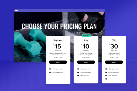 Wix Pricing Plans banner