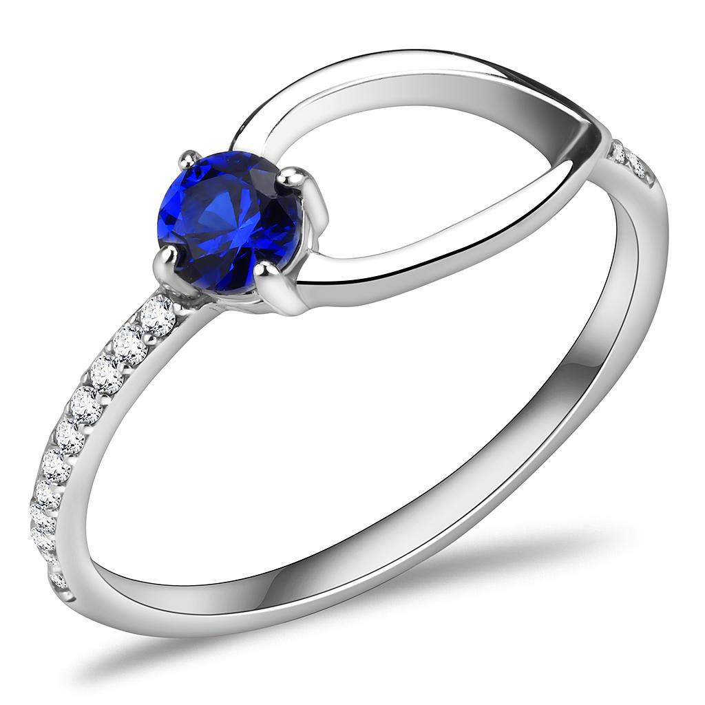 DA121 High Polished (No Plating) Stainless Steel Ring With AAA Grade CZ in