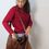 Thumbnail: Brown Studded Leather Purse