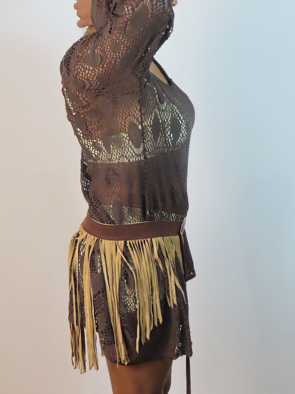 Thumbnail: 2000s Brown Crochet Dress