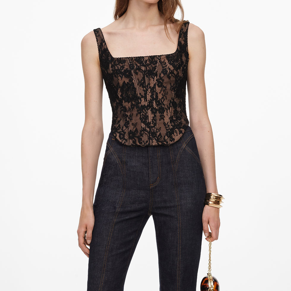 תמונה ממוזערת: SELF-PORTRAIT- Black Lace Corset Top
