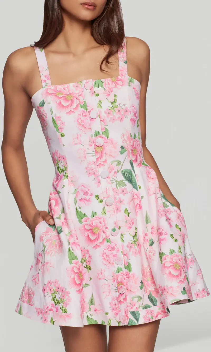 תמונה ממוזערת: GENERATION LOVE - Whitney Floral Linen Dress in Pink Petal Dream