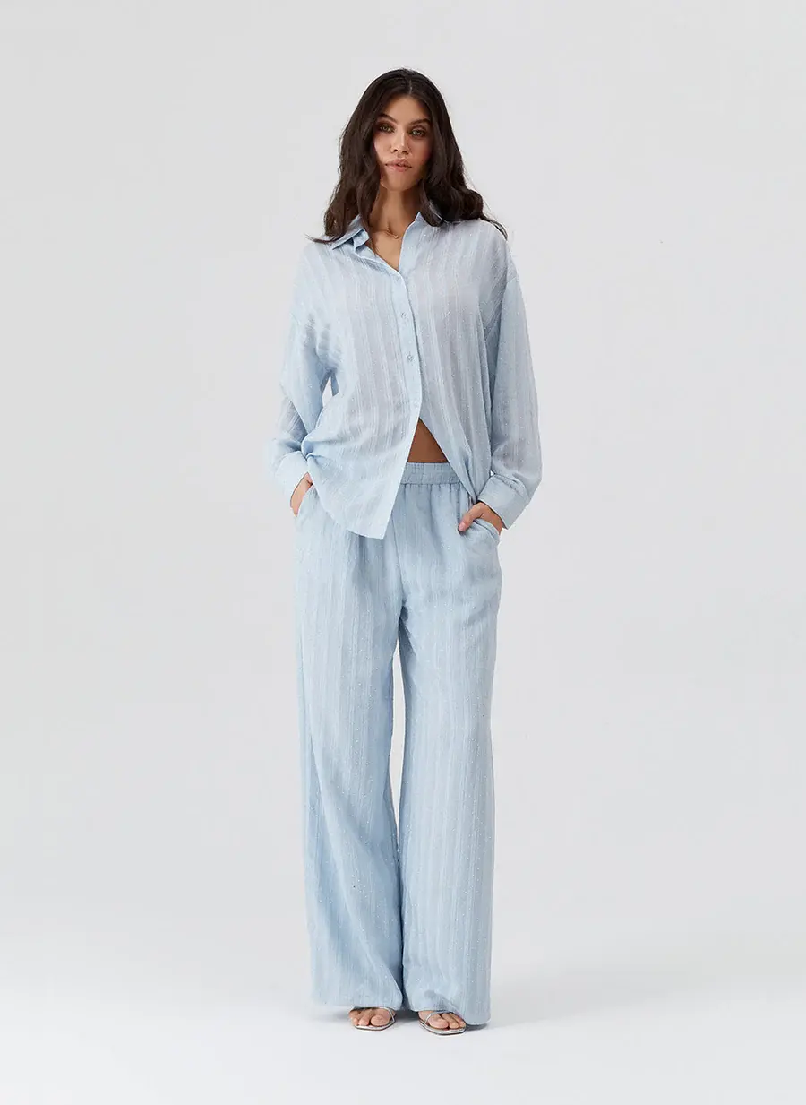MELISSA ODABASH- Trisha Pale Blue Trousers