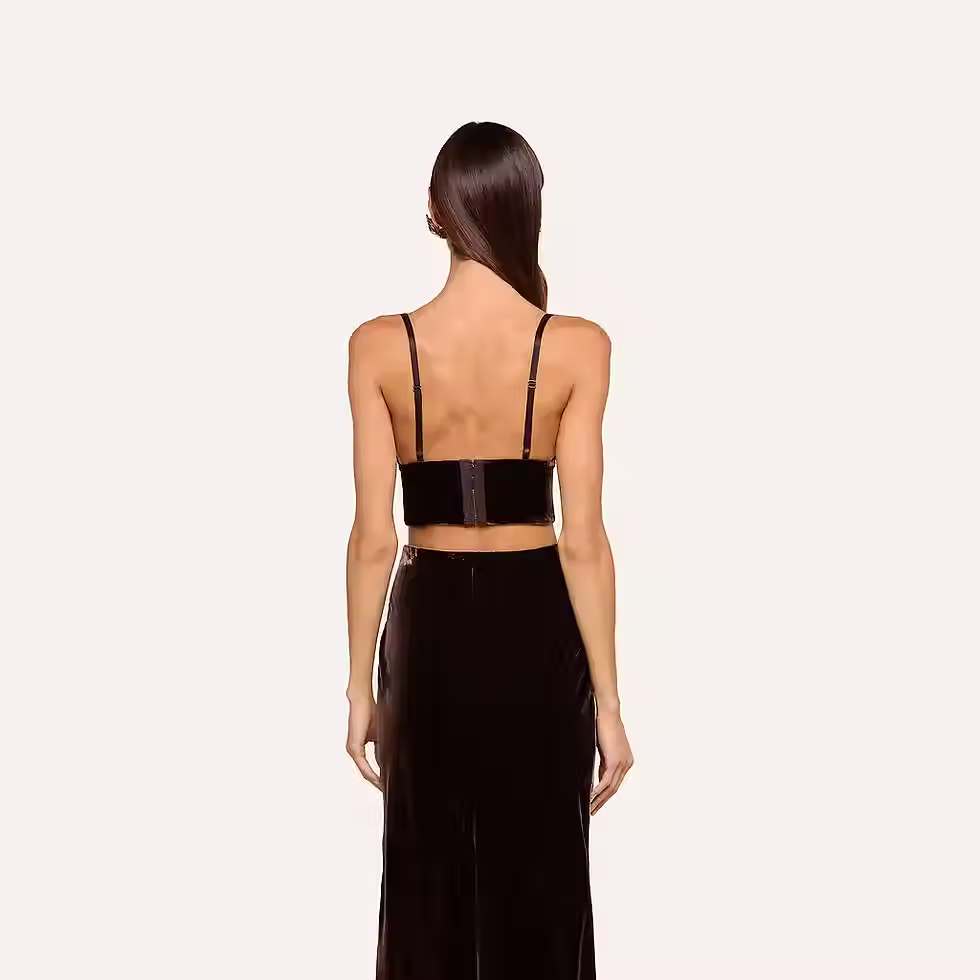 תמונה ממוזערת: L'AGENCE -  Aislin Velvet Bralette in Dark Java