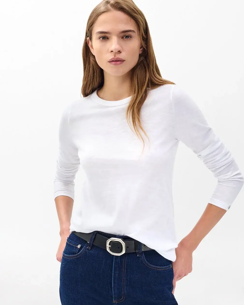 Rag & Bone - The Slub Long Sleeve in bright white