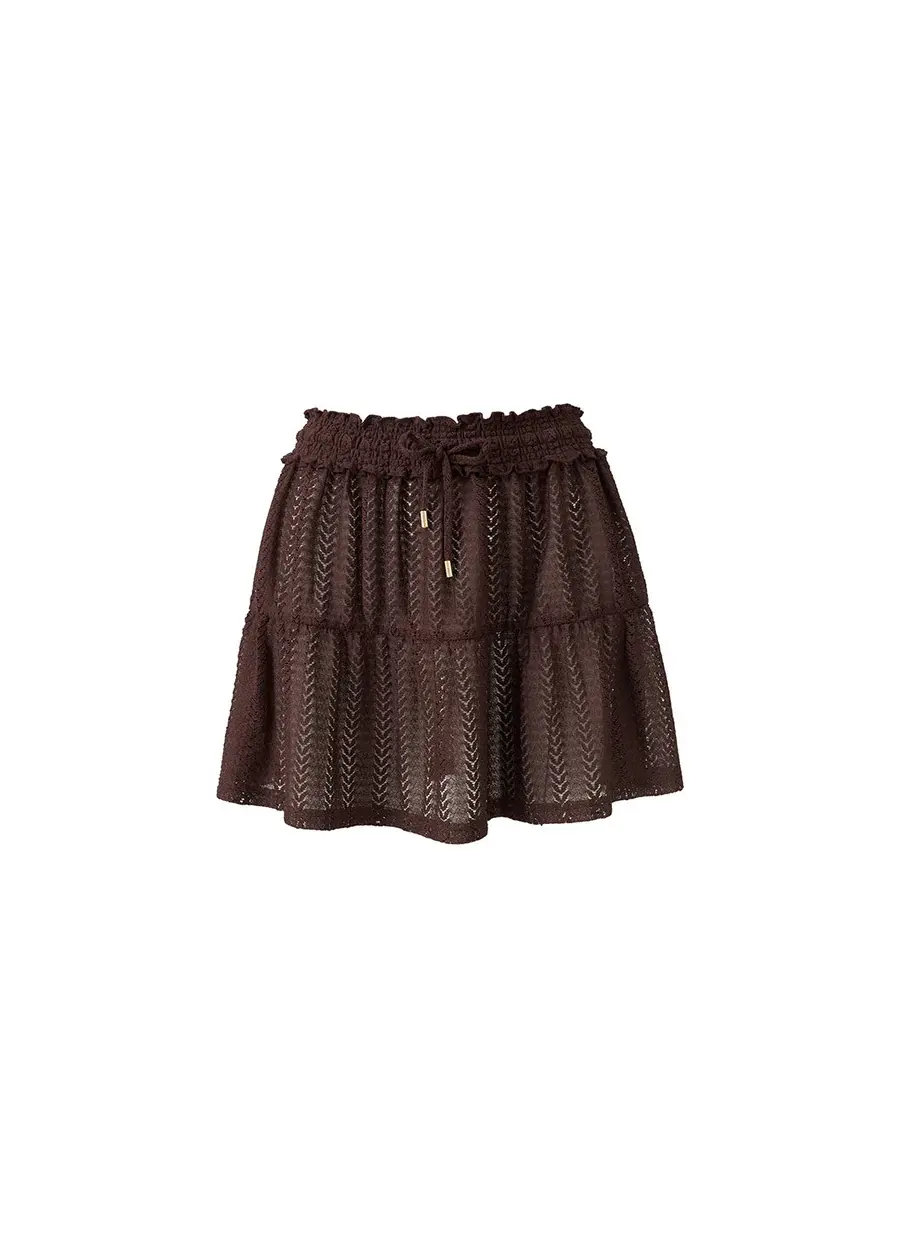 תמונה ממוזערת: MELISSA ODABASH- Dune Brown Skirt