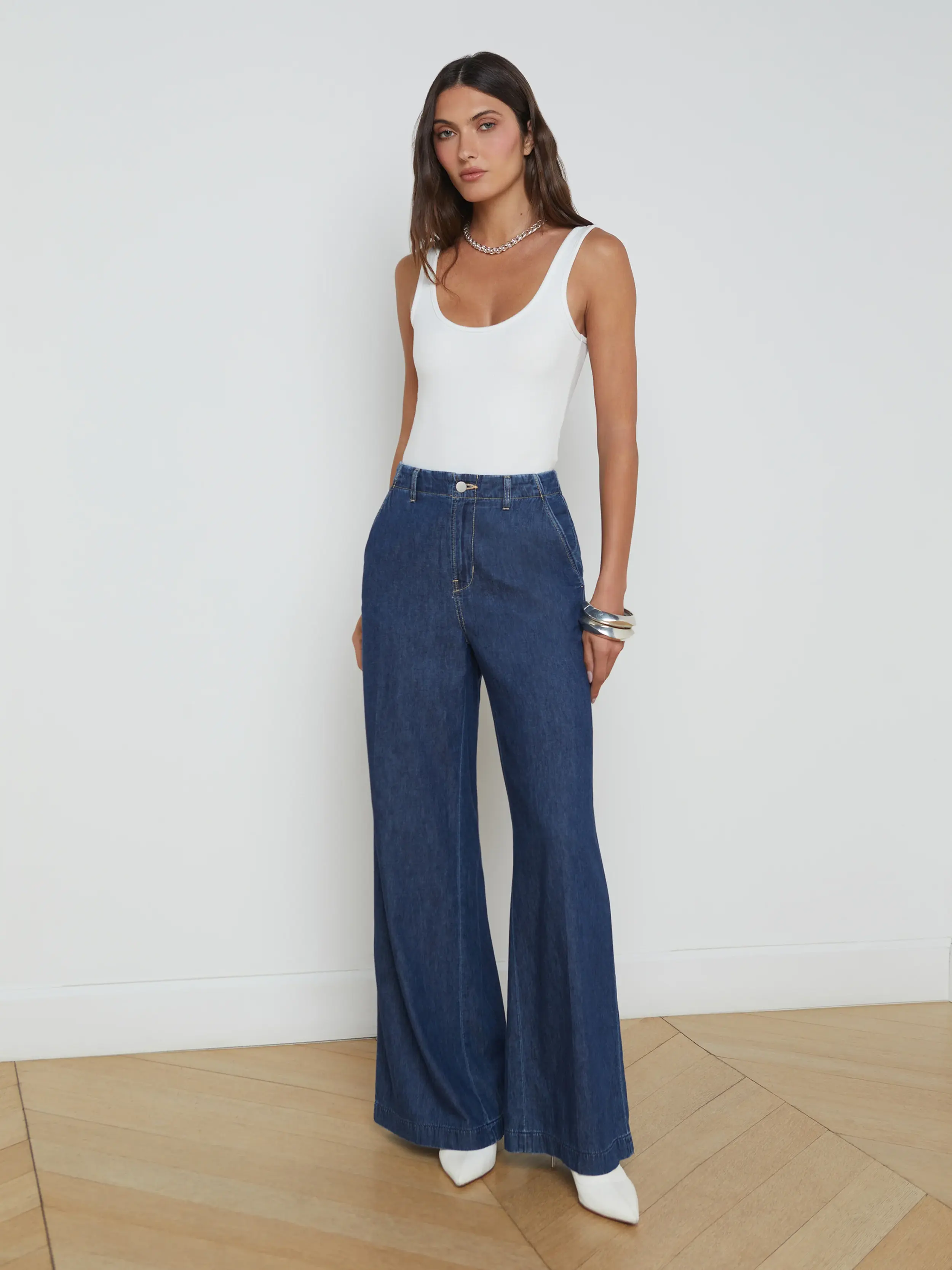 L'AGENCE- RUNA H/R WIDE LEG TROUSER NEWHAVEN